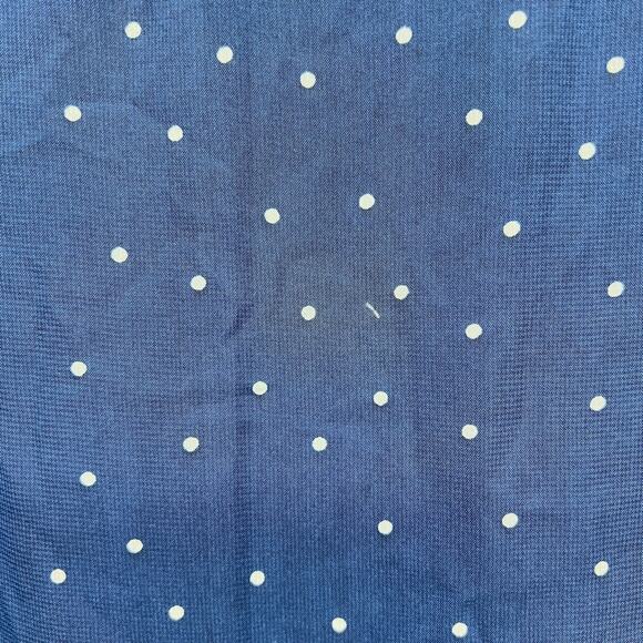 Women's Polka Dot Navy Blue Ruffle Sleeve Women's Top Size Small Lightweight - Picture 9 of 13